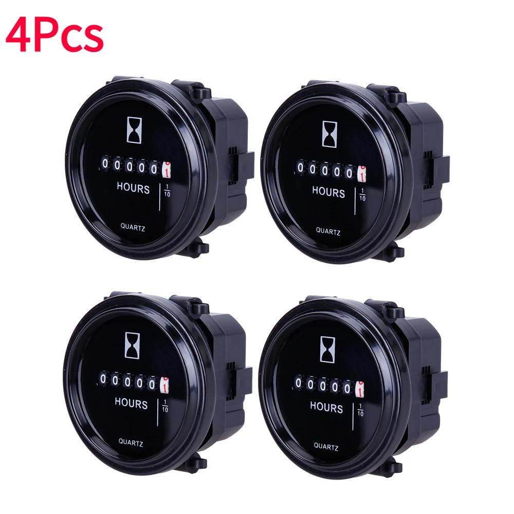 12v 24v 36v Hour Meter for Marine Boat Engine 2" Round Waterproof Gauge Motorcycle Car Truck Mechanical Hour Meter Counter Timer