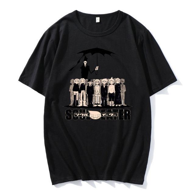 Cross-border new pure cotton two-dimensional animation soul eater printed men's clothing loose casual Japanese T-shirt men's short sleeves ins