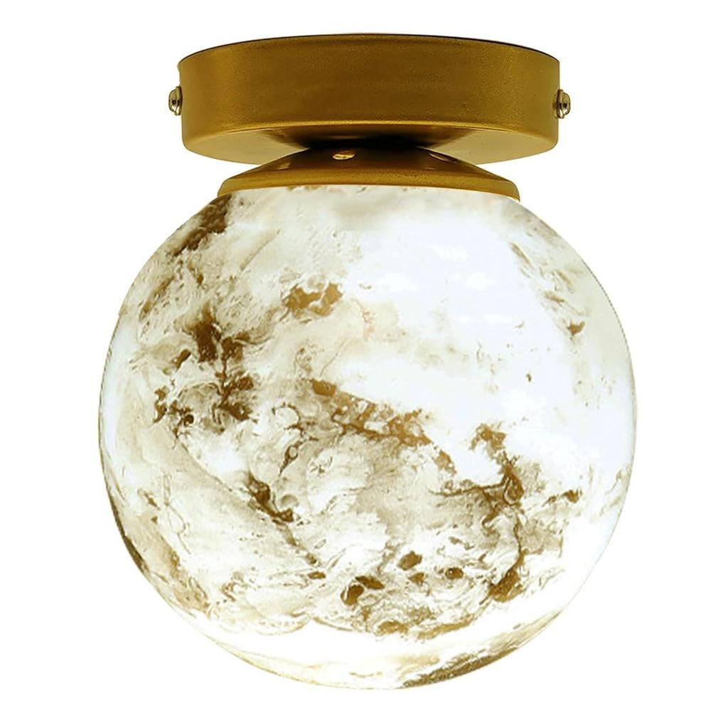 Metal Dual Ring Glove Flush Mount Ceiling Lamp Light, for Hallway Light Fixture Ceiling Flush Mount (6" Saturn)