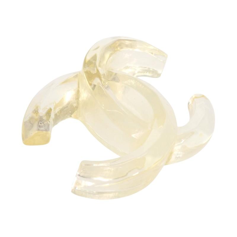 Chanel Brooch Clear Acrylic Women