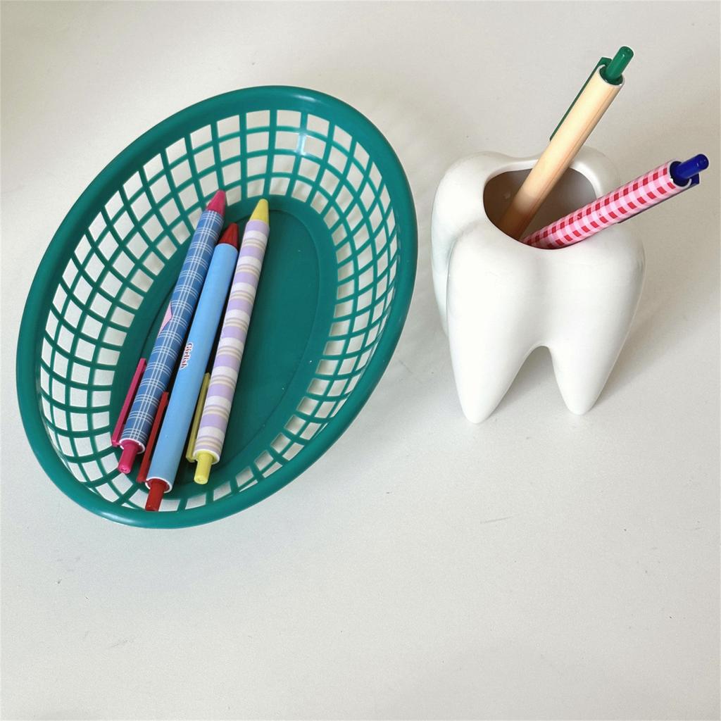 Unique Dental Tooth Pen Pencil Pot Fashion Tooth Shape Pencil Pot Desk Organizer Ceramic Pen Holder Stationery Storage