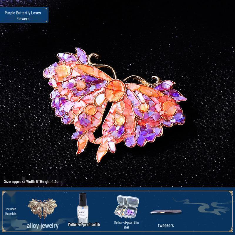Mother-of-Pearl Hairpin Craft Kit: Brooch & Hairpin Shell Fragments - Perfect Mother’s Day Gift