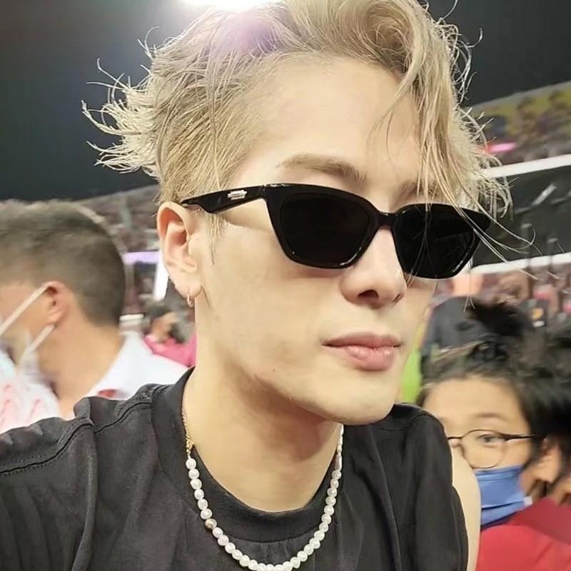 New GN sunglasses men's sunglasses women's high-end sense trend high-end cat eye sunglasses big face thin