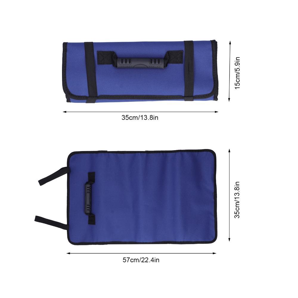 Portable Reel Type Tool Bag 22 Pockets Tool Storage Bag Durable Wrench Roll Up Bag  Electrician