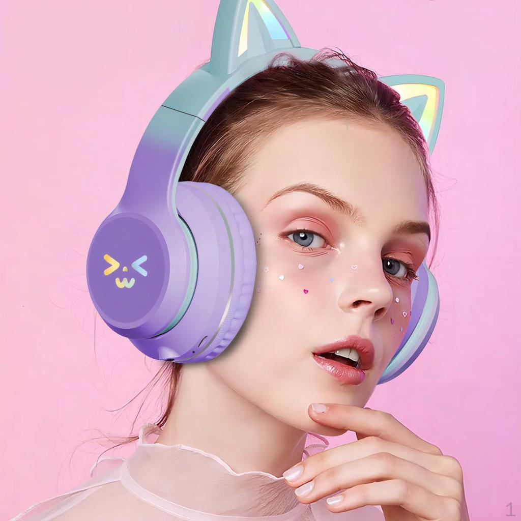 Music Headphones Stereo Gaming for Young Girls Children Teenagers Pink