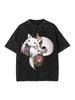Unisex Plus Size Y2K Gewaschenes Kurzarm-T-Shirt Für Puella Magi Madoka Magica Fans, Einzigartiges Ganzjahres-Mode-Bekleidungst-Shirt