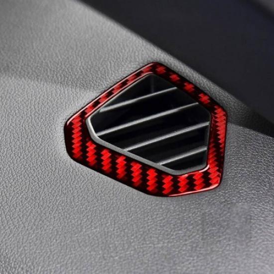 For BMW Z4 G28 2019-2022 Red Carbon Fiber Dash L&R Air Outlet Vent Cover Trim 2X