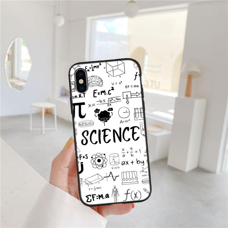 CJ27 Chemical Maths Equation Formula Soft Shell Phone Case for iPhone 16 15 14 13 12 Pro Max Plus Mini