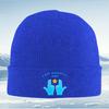 Two Blue Hand Up Star Text Men Women Unisex Knitted Hat Beanie Pullover Cap Winter Thermal Warm Christmas Outdoor Cycling Hiking