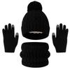 Europäisches & Amerikanisches Kinder Herbst/Winter Plus Samt Bommelmützen, Schal & Handschuhe Set