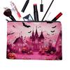 Festive Desktop Storage Bag Bag, with Halloween Pumpkin Ghost Print, Smooth Durable Zippered Case Zipper Canvas Makeup for Travel Cosmetic Organizer
