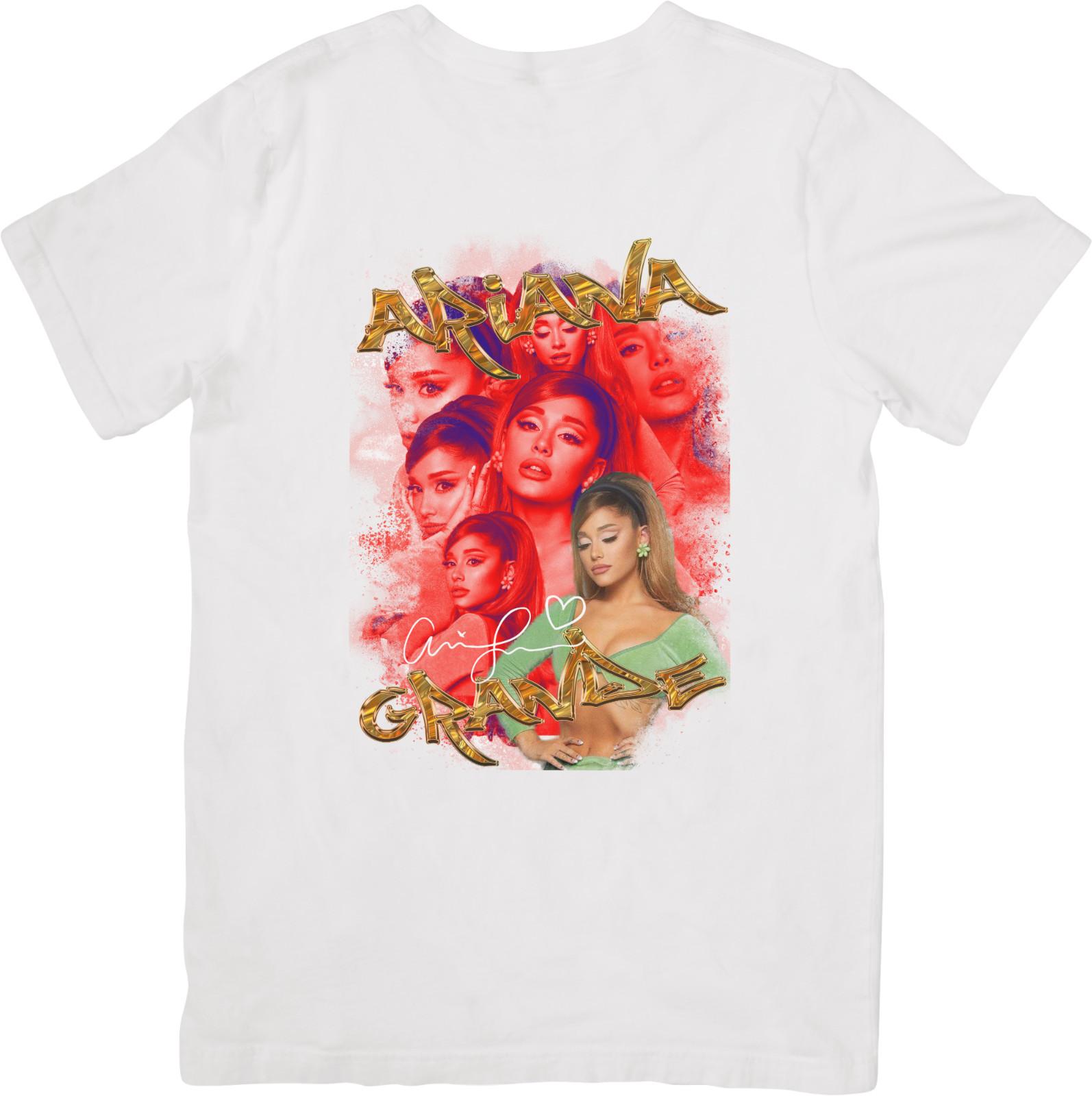 Ariana Grande Music Unisex Fit for Men  Women Quality Cotton T-Shirt White. XL