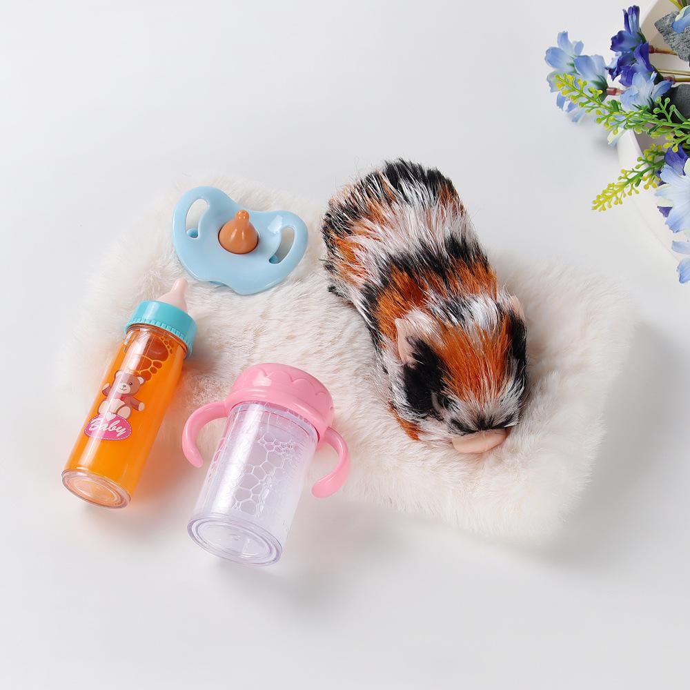 Cute Pet Three Flower Pig Toy Soft Lifelike Piggy Kids Play House Toy With Bottle+Pacifier Accessories Reborn Doll Birthday Gift