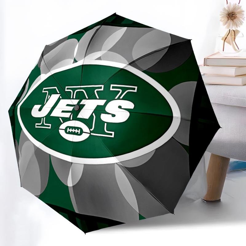 Printed New York Jets logo Folding Umbrella,Outdoor,Leisure,And Travel Umbrella,Durable Umbrella Fabric,Birthday And Holiday Gift