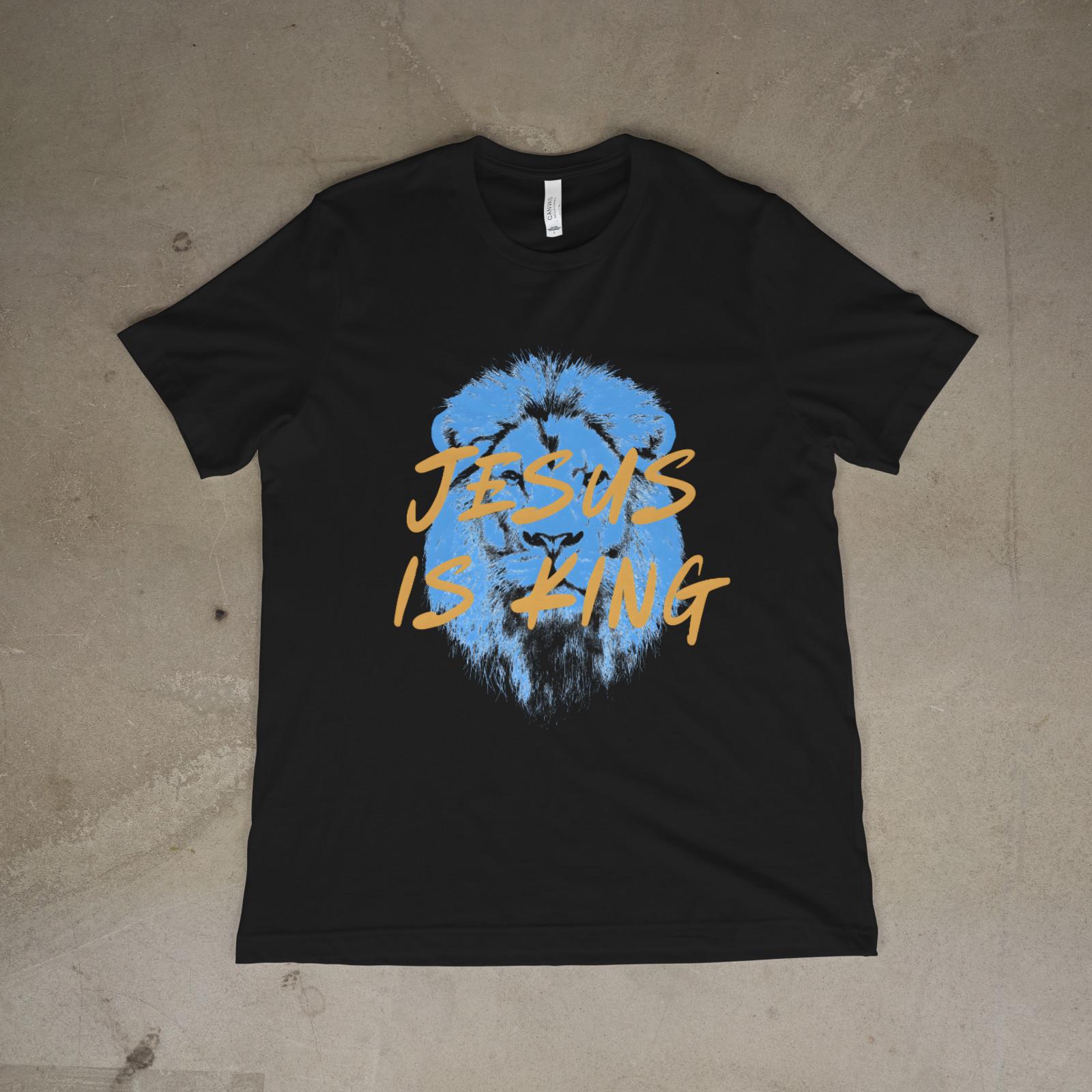 Jesus Is King Lion Shirt Christian Lion of Judah Tee Faith Graphic Religious Gif L