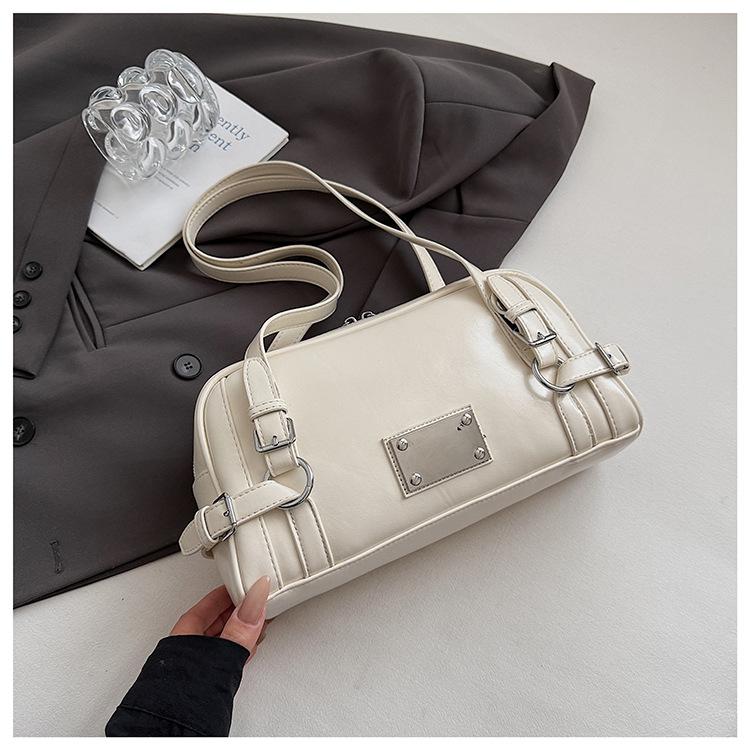 Korean Niche Spice Girl Underarm Bag Women's 2025 New Simple Texture Bowling Bag Single Shoulder Tote Bag Tide