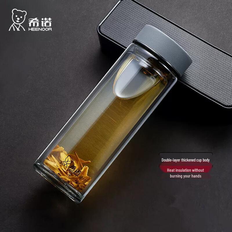 Xinuo Double-Layer Insulated Glass Tea Infuser Cup
