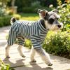 Schnauzer High-Neck Four-Legged Pet Warm Clothing, Small Dog & Cat Striped Jumpsuit, Winter Pajamas S-2XL