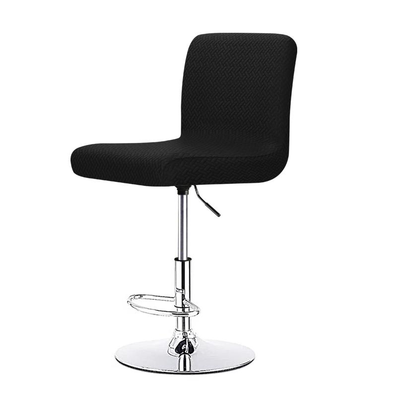 Jacquard Bar Stool Chair Cover Stretch Short Back Dining Cheap Chair Slipcover Spandex For Chair Home Banquet Kitchen Seat Cover