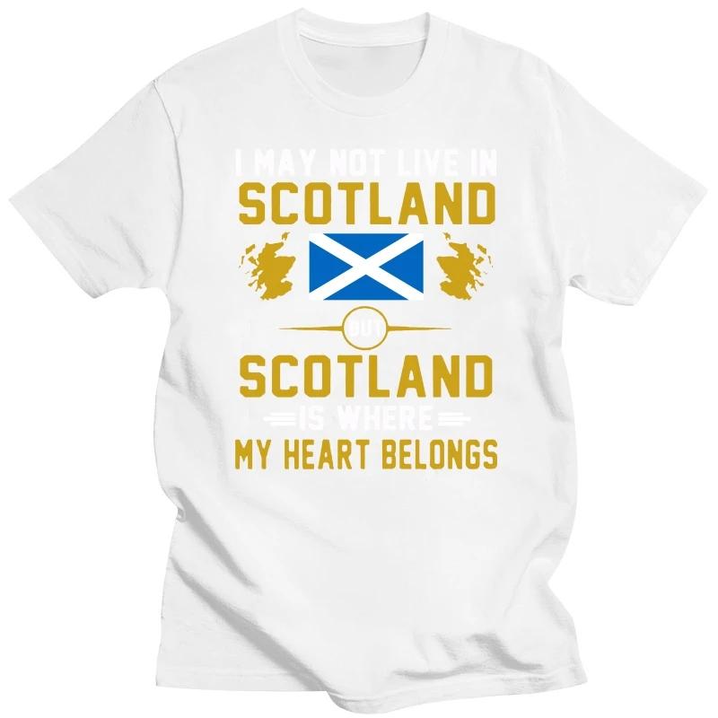 

Футболка Funny Scotland My Heart Belongs с графическим принтом из хлопка в уличном стиле с коротким рукавом, подарки на день рождения, летняя футболка в мужском стиле XXXXXL