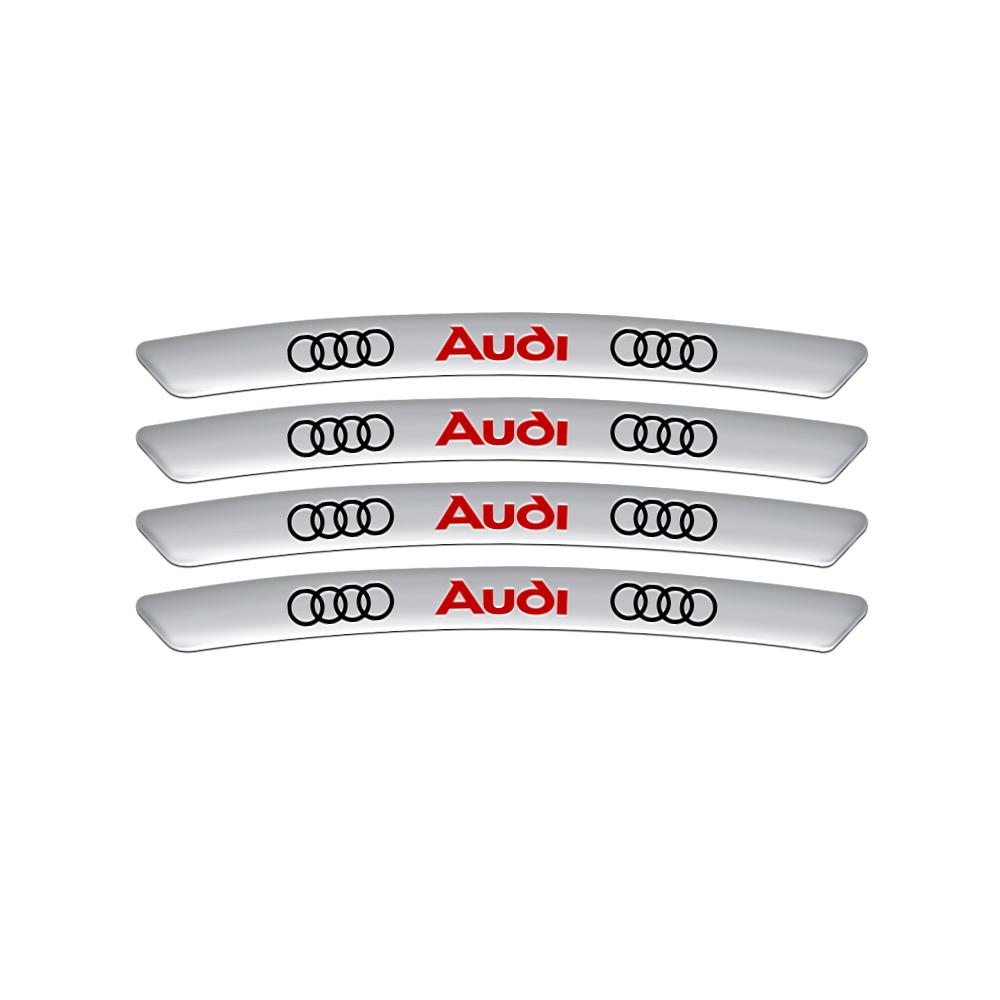 4pcs Car Emblem Wheels Rims Stickers Auto Styling Decor Accessories For Audi SLine Quattro S3 S4 S5 S6 S7 S8 A4 A3 8P A6 C7 RSQ3