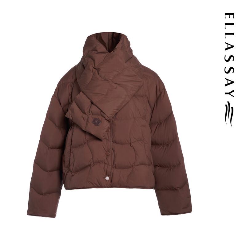 ELLASSAY 2025 Winter Goose Down Puffer Jacket with Matching Scarf