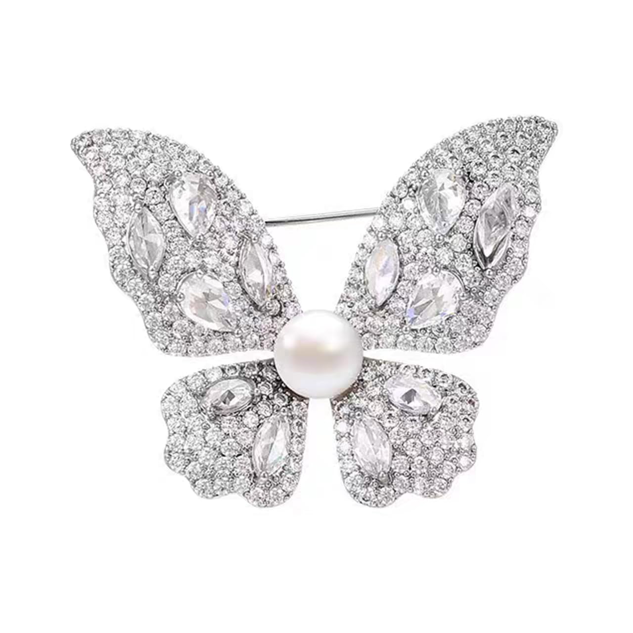 

Перлинна Брошка Метелик Золото Біле Золото Брошка Цирконій Елегантна Весна Літо Тварина Комаха Подарунок Студенту День Народження Подія Жіноча Чоловіча (Біле золото)