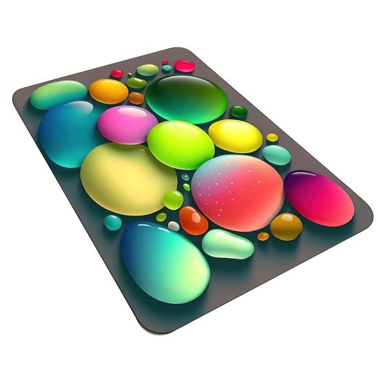 3D Optical Illusion Rug Pebble Stone Visual Illusion Doormat Non-Slip Water Absorbent Floor Mat for Bathroom Bedroom Living Room Entrance Decor