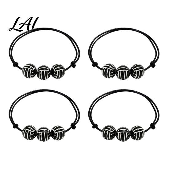 Youth Athlete Jewelry 4 Pcs Sports Balls Braided Rope Bracelets Adjustable String Bracelet Simple Daily Wear Bracelet Handmade Woven Cord Team Gifts