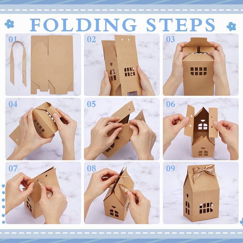 24pcs Paper Boxs with Ribbon for Candy Storage Peru 10.1x7.2x18.3cm