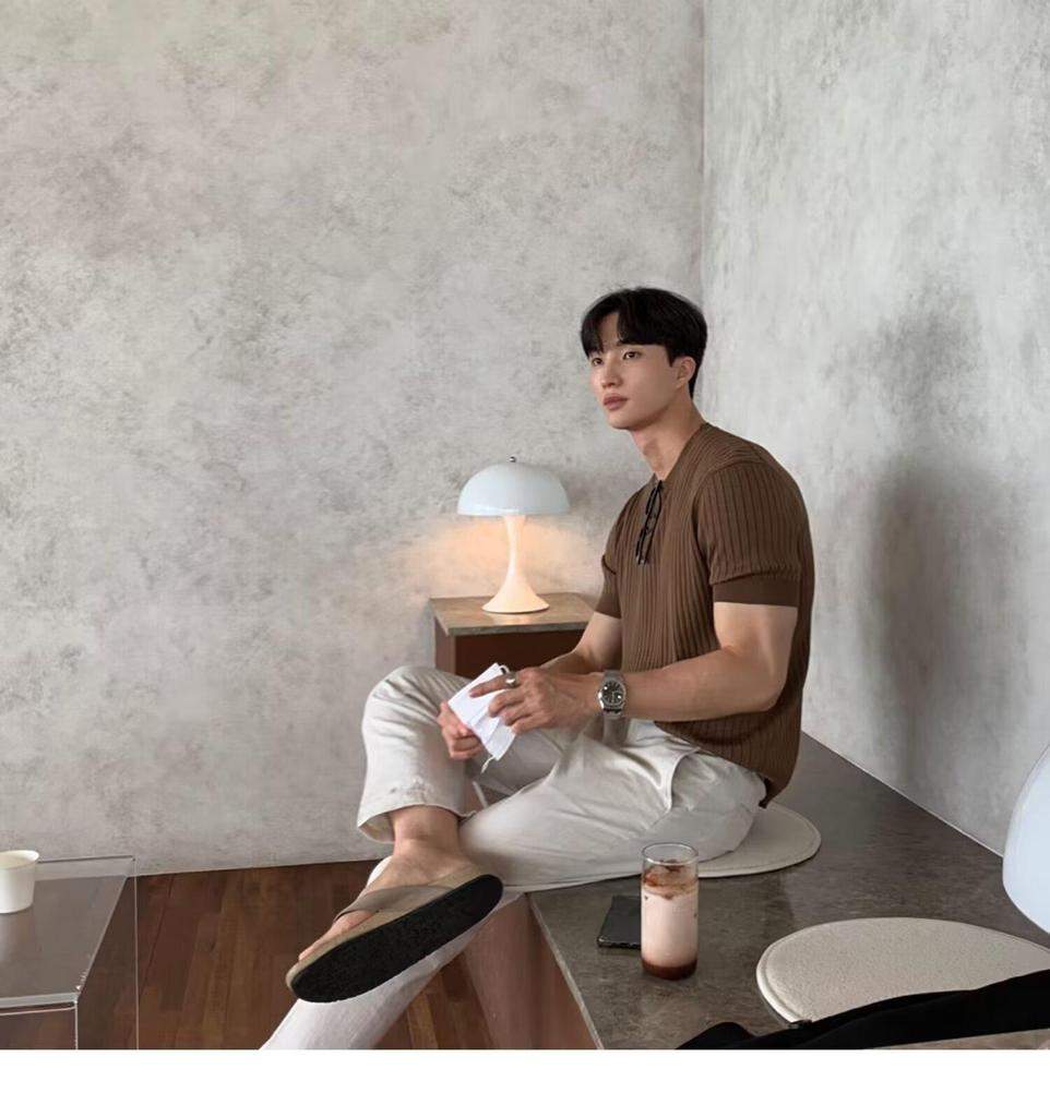 Men's Summer Ice Silk Slim Short-Sleeve Sweater - Trendy Korean Style Round Neck T-Shirt