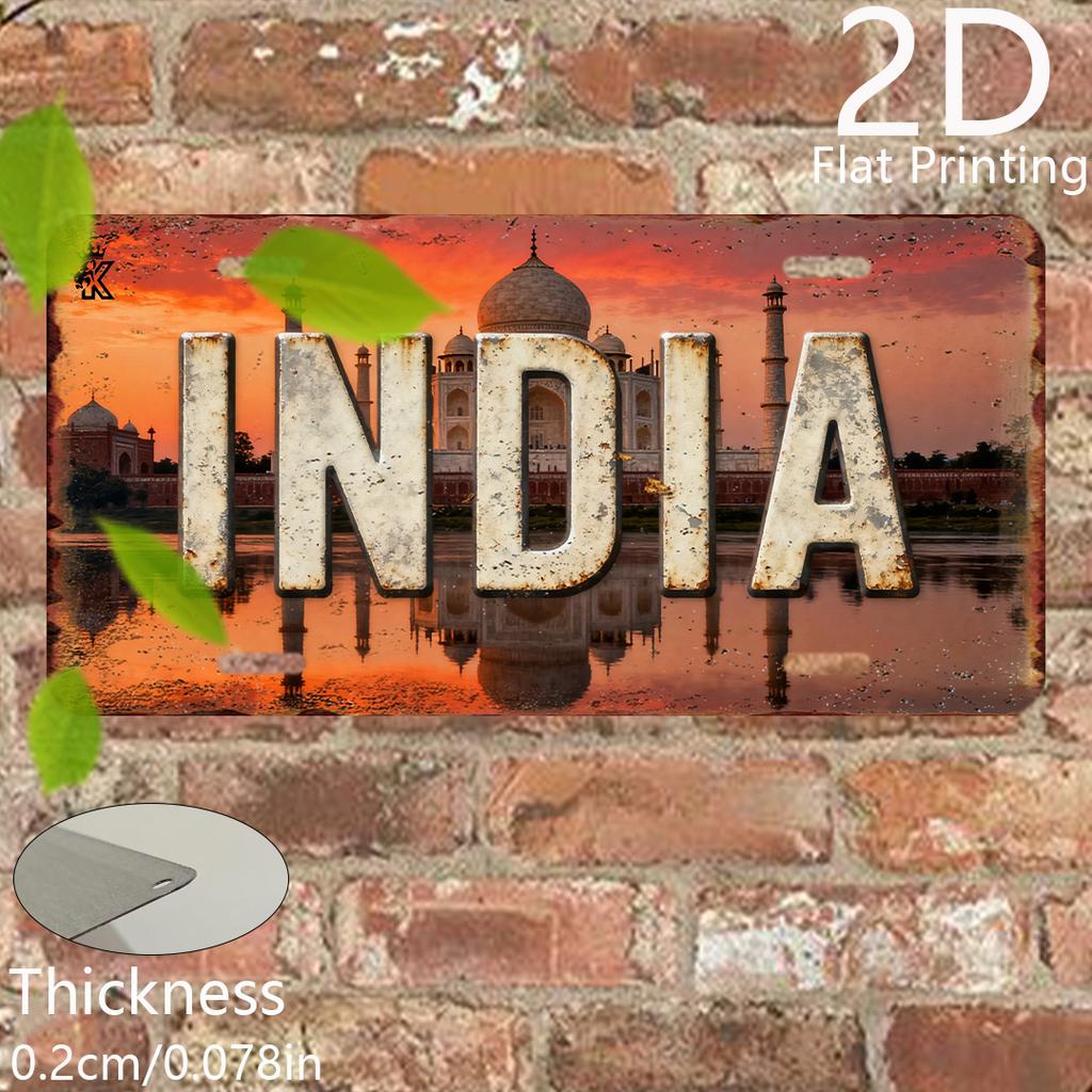 D FlatD Printed Sign Single Piece Vintage Decorative Plaque Decorative Sign And Ornament IndiaThemed Retro Home Decor