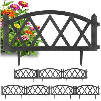 8X Garden Fence Grey Border Palisade Lawn Edge Flower Beds 456 Cm