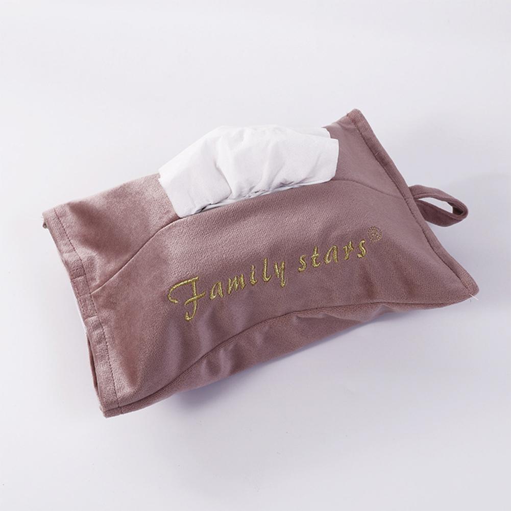 Polyester Nordic Style Embroidery Velvet Tissue Box Fabric Embroidered Tissue Bag Cover 4