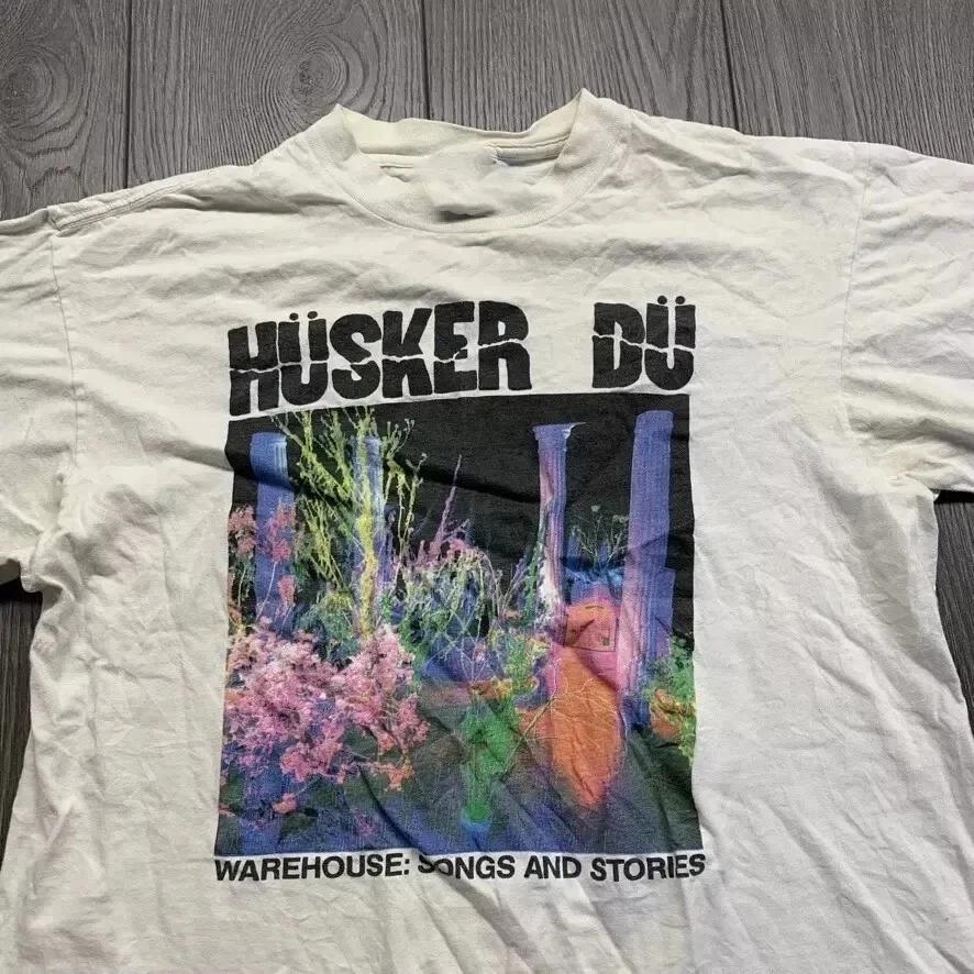 VTG Husker Du Band Warehouse Heavy Cotton White T Shirt All Size TR791 XS