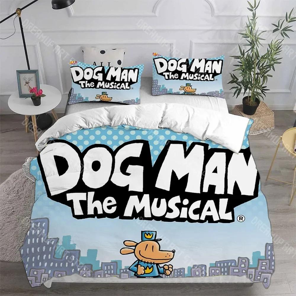 3D Print Dog Man Anime Bedding Sets Quilt Bed Cover Comforter Duvet Cover Pillow Case 2-3 Pieces Sets Teenagers Children's Gifts