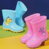 Dinosaur Rain Boots for Kids: Cute Mid-Tube Water Shoes with Velvet Lining for Boys and Girls.