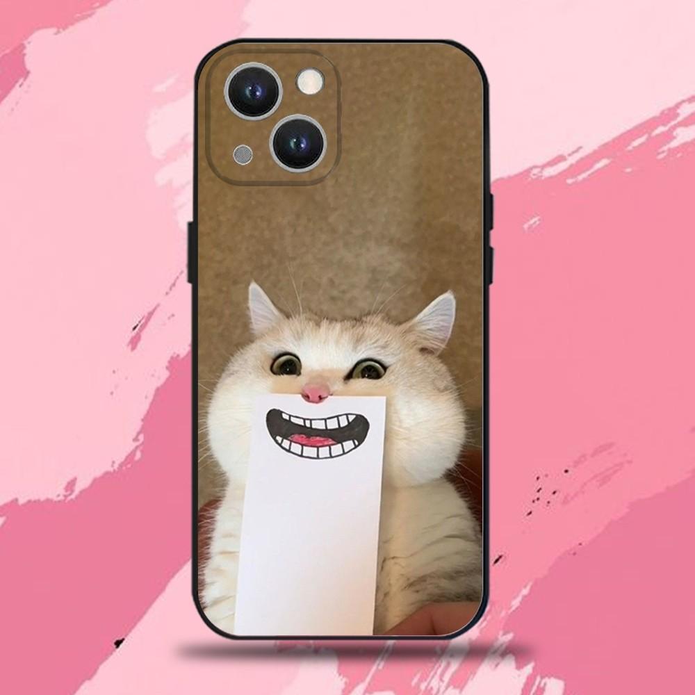 Cat Memes Phone Case For iPhone 16,15,14,13,12,11 Plus,Pro Max,XS,X,XR,SE,Mini,8,7,Soft Silicone Black Cover