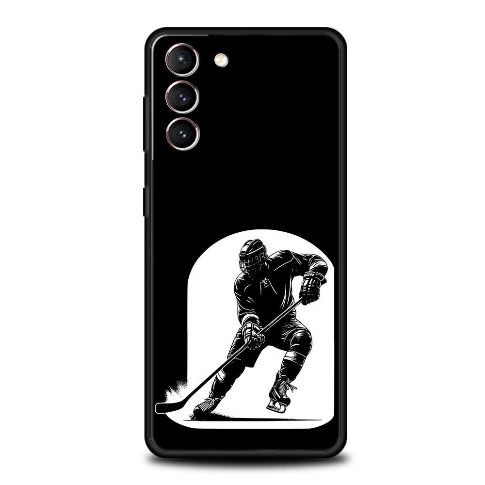 Phone Case For Samsung Galaxy S24 S23 Ultra S22 S21 S20 FE 5G S10 S10E S9 Plus S8 Soft Silicone Black Cover Ice Hockey Rink