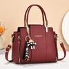 Jing Letter Pin Print Solid Color Single Shoulder Crossbody Bag Pendant With