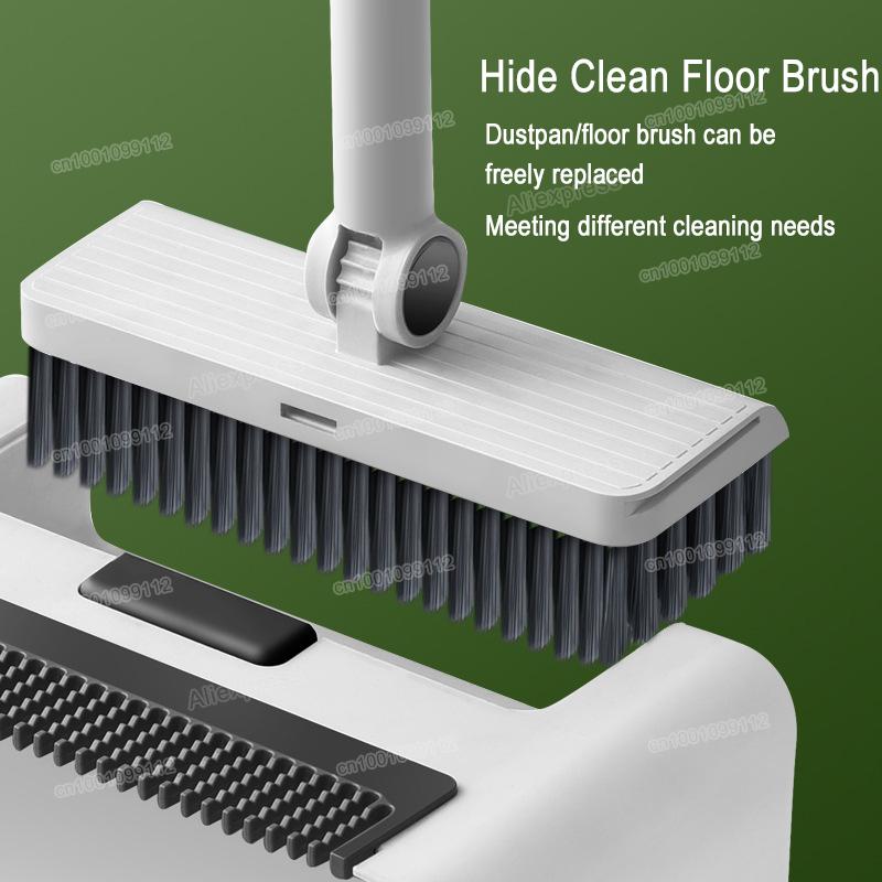 Multifunction Broom Dustpan Floor Brush Set 3 In 1 Clean Broom Stand Up Dustpan Home Cleaning Tools