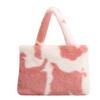Stylish Soft Velvet Zebra Print Tote Bag Fashionable And Trendy Street Style Handbag