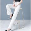 Women's Loose Summer High-Waist Slimming Wide-Leg Straight Pants - Solid Color with Excellent Drape
