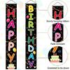 Vuzvuv Colorful Happy Birthday Banner, Door Banner Porch Sign Hanging Party Decorations for 16th 18th 21st 30th 40th 50th 60th, Indoor Outdoor Wall