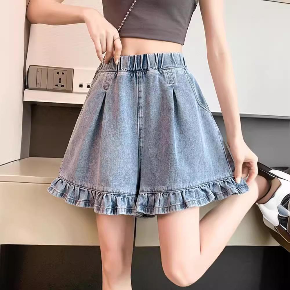 High Waist Harem Denim Shorts - 2024 Wide-Leg Autumn Collection