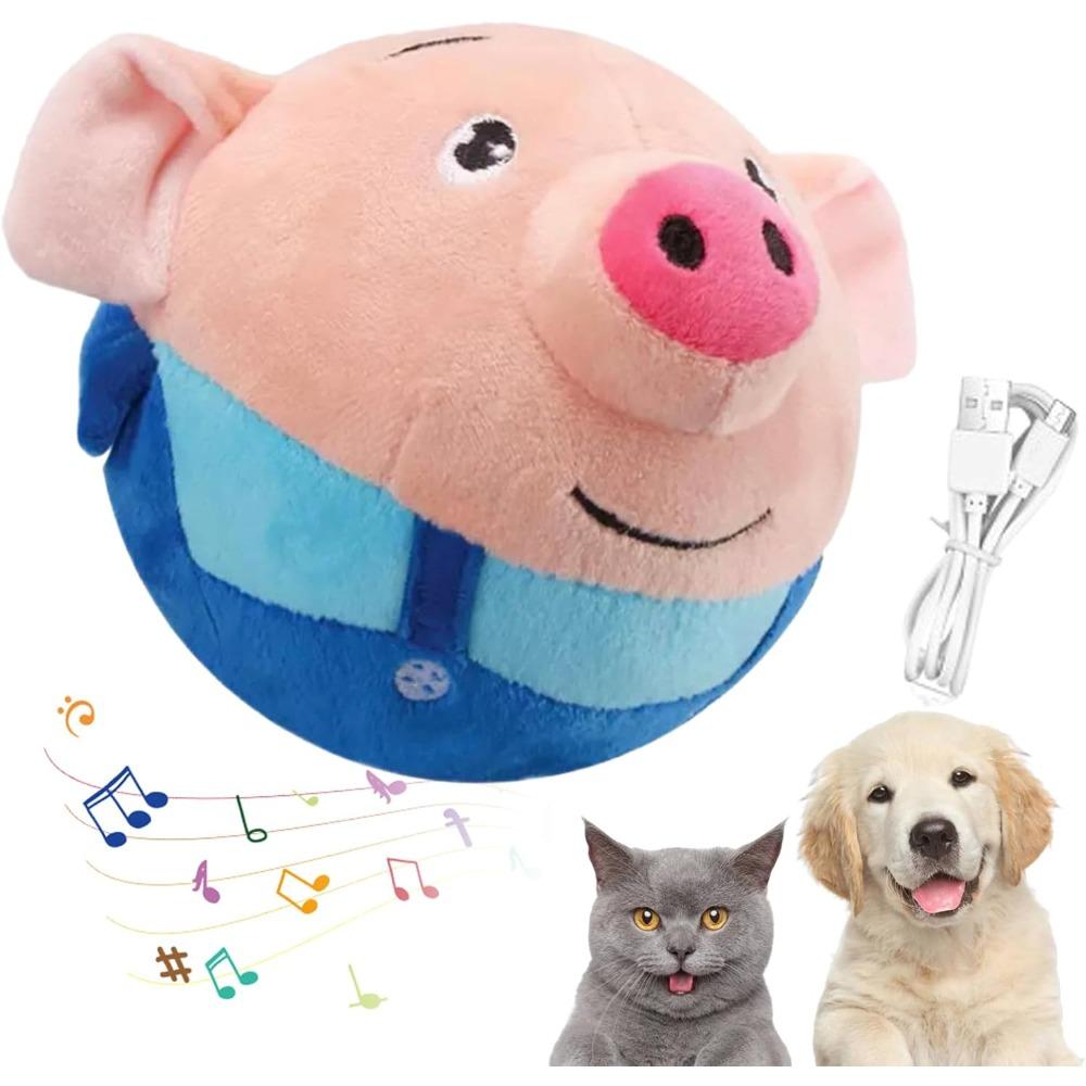 Interactive dog toy, active moving pet plush toy, 2026 upgraded rechargeable sound-producing dog ball toy with recording feature