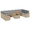 Garden Sofa Set with Cushions 11 Pcs Beige and Light Grey