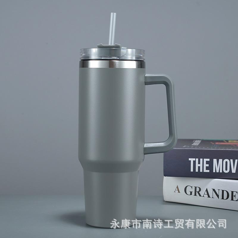 40oz Stainless Steel Insulated Water Bottle With Handle Drinking Cups Keeps Cold Tumbler With Lid Straw Mug for Summer Outdoor