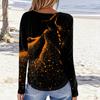 Womens Halloween Graphic Pullover Sweatshirt Long Sleeve Crewneck Casual Top Lightweight Soft Fabric