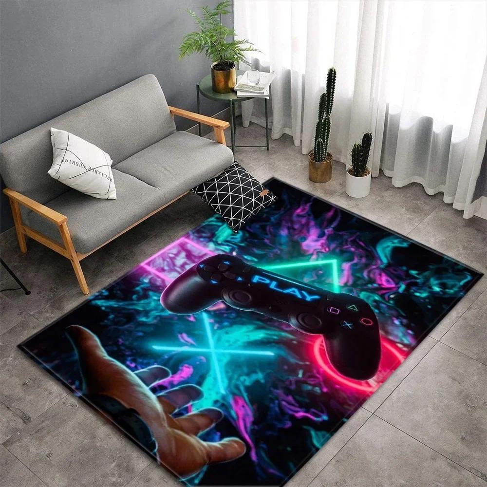 Cartoon Game Console Carpet for Living Room Video Game Children Player Area Rug Soft Anti-slip Bedroom Entrance Floor Mat